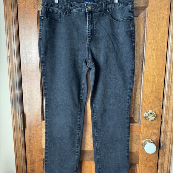 Charter Club Black Lexington Straight 5-Pocket Jeans 14 Short - Picture 2 of 10